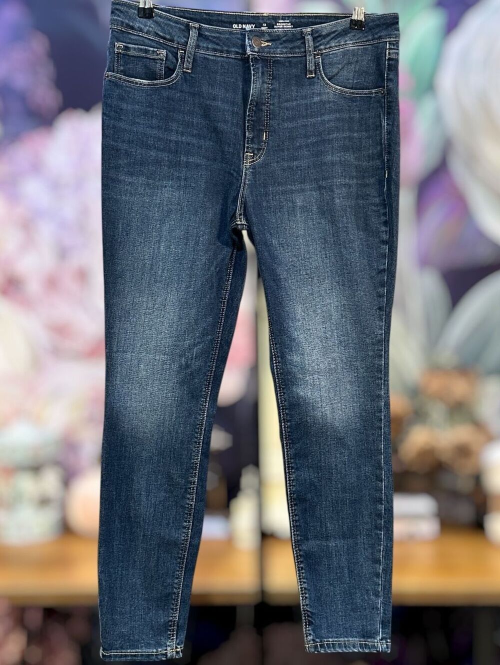 Old Navy 12 Short High-Rise Rockstar Super Skinny Denim Jeans Classic Minimalist